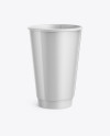 Glossy Paper Coffee Cup Mockup - Front View (High-Angle Shot)