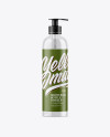 Clear Shower Gel Bottle with Pump Mockup