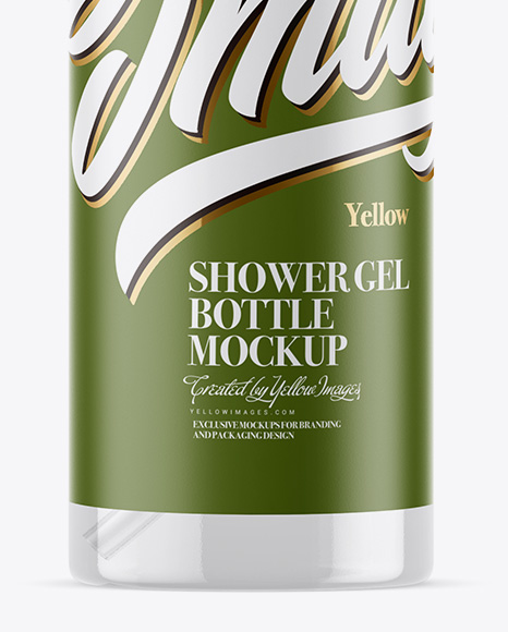 Clear Shower Gel Bottle with Pump Mockup