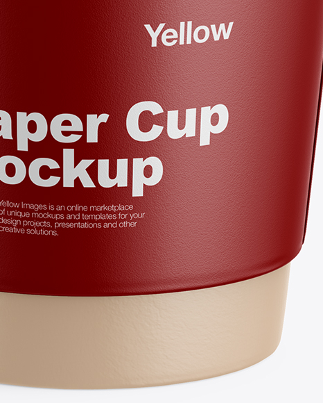 Matte Paper Coffee Cup Mockup - Front View (High-Angle Shot)