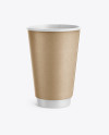 Kraft Coffee Cup Mockup - Front View (High-Angle Shot)