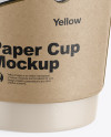 Kraft Coffee Cup Mockup - Front View (High-Angle Shot)