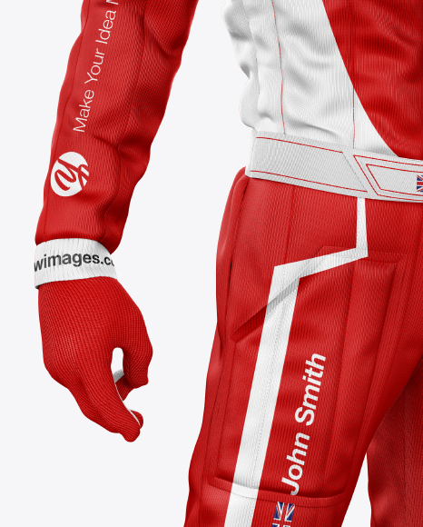 F1 Racing Kit Mockup - Half Side View