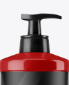 Glossy Cosmetic Bottle with Pump Mockup