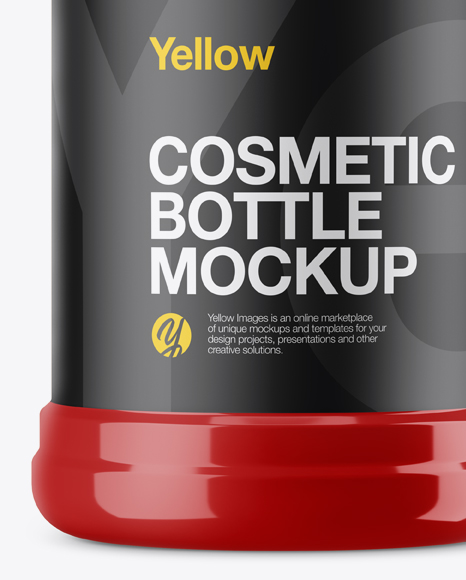 Glossy Cosmetic Bottle with Pump Mockup