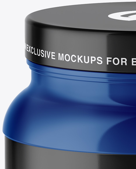 Glossy Protein Jar Mockup - High-Angle Shot