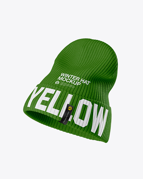 Beanie Hat Mockup - Half Side View