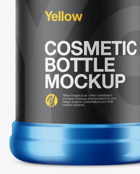 Metallic Cosmetic Bottle with Pump Mockup