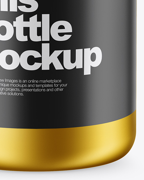 Matte Metallic Pills Bottle Mockup - High-Angle Shot