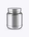 Metallic Protein Jar Mockup - High-Angle Shot