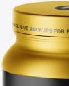 Matte Metallic Protein Jar Mockup - High-Angle Shot Matte Metallic Protein Jar Mockup - High-Angle Shot