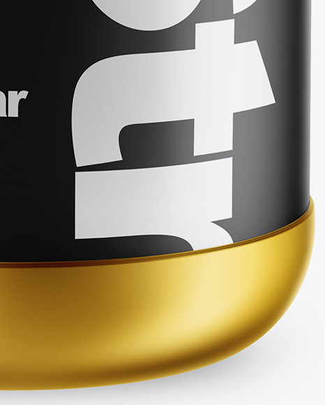 Matte Metallic Protein Jar Mockup - High-Angle Shot Matte Metallic Protein Jar Mockup - High-Angle Shot
