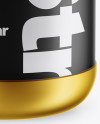 Matte Metallic Protein Jar Mockup - High-Angle Shot Matte Metallic Protein Jar Mockup - High-Angle Shot