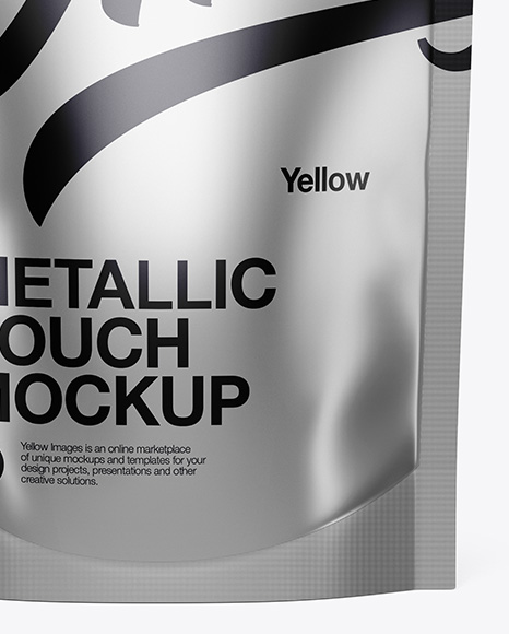 Metallic Stand Up Pouch Mockup - Front View