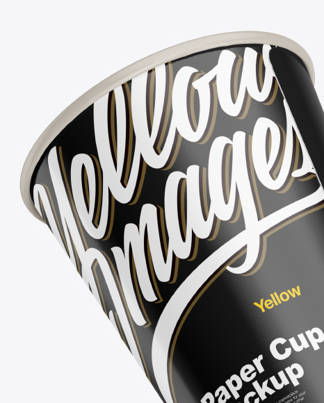 Two Glossy Paper Coffee Cups Mockup