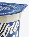 Plastic Yogurt Cup with Foil Lid Mockup - Front View (High Angle Shot)