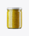 Clear Jar with Yellow Jam Mockup