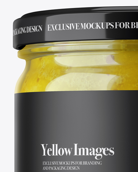 Clear Jar with Yellow Jam Mockup