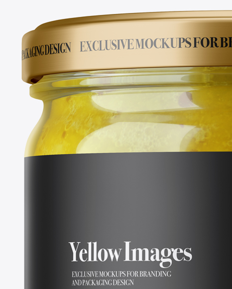 Clear Jar with Yellow Jam Mockup