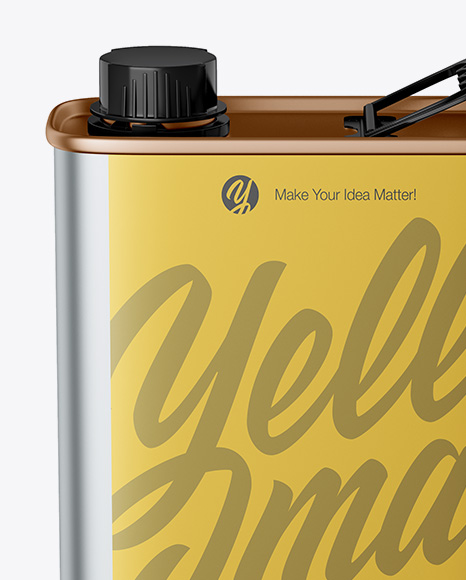 Metallic Tin Can Mockup - Front View (High-Angle Shot)