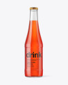 Glass Bottle with Red Drink Mockup