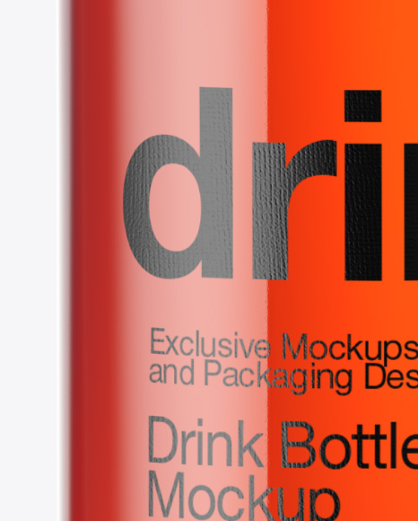 Glass Bottle with Red Drink Mockup