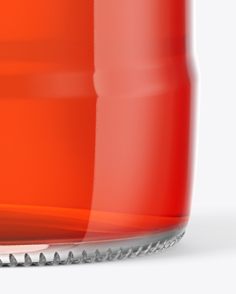 Glass Bottle with Red Drink Mockup