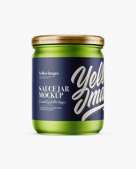 Matte Metallic Sauce Jar Mockup