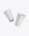 Two Matte Paper Coffee Cups Mockup