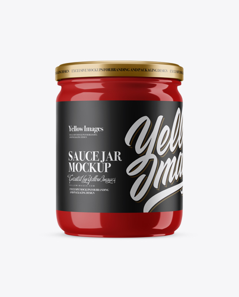 Glossy Sauce Jar Mockup