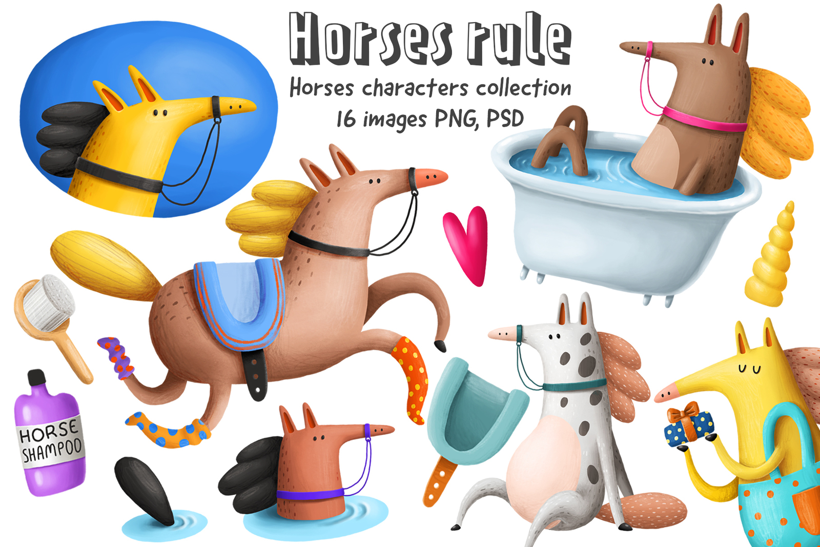 Collection of Cartoon Horses Collection of Cartoon Horses
