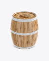 Wooden Barrel Mockup - Front View (High-Angle Shot)