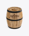 Wooden Barrel Mockup - Front View (High-Angle Shot)