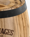 Wooden Barrel Mockup - Front View (High-Angle Shot)