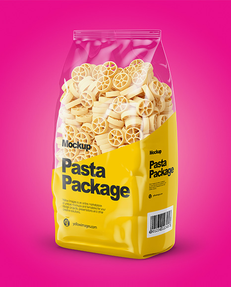 Ruote Pasta Mockup - Half Side View - Free Download Images High Quality