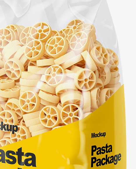 Ruote Pasta Mockup - Half Side View - Free Download Images High Quality