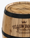 Wooden Barrel Mockup - Front View (High-Angle Shot)