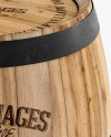 Wooden Barrel Mockup - Front View (High-Angle Shot)