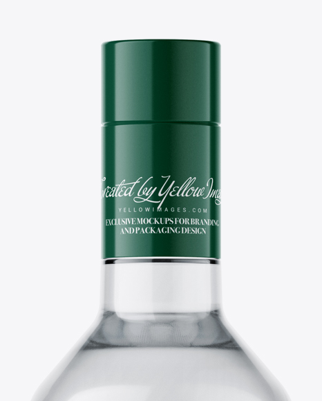 500ml Clear Glass Vodka Bottle Mockup