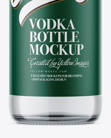 500ml Clear Glass Vodka Bottle Mockup