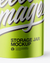 Metallic Storage Jar Mockup - High-Angle Shot