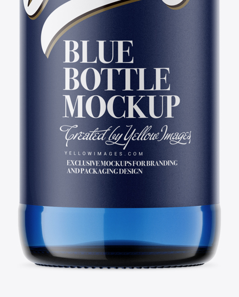 500ml Blue Glass Bottle Mockup