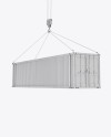 40F Shipping Container with Slings Mockup - Halfside View