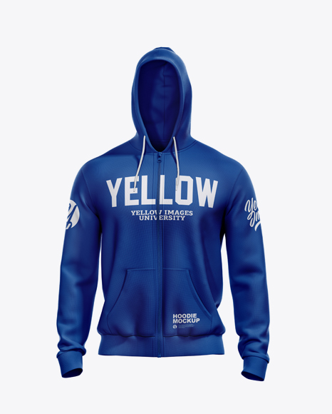 Men’s Full-Zip Hoodie Mockup - Front View