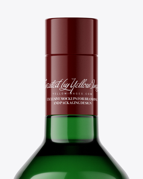 500ml Green Glass Bottle Mockup