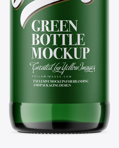 500ml Green Glass Bottle Mockup