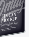 Glossy Tin Can Mockup - Half Side View