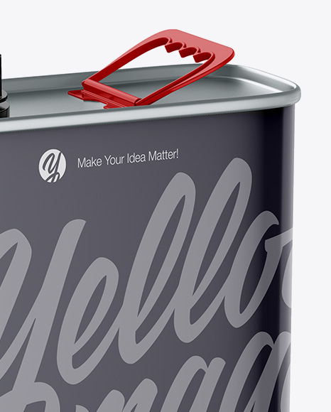 Glossy Tin Can Mockup - Half Side View