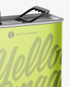 Metallic Tin Can Mockup - Half Side View