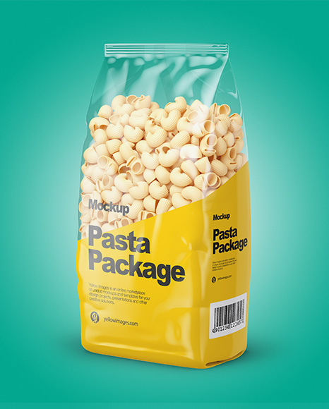 Pipe Doppia Rigatura Pasta Mockup - Half Side View - Free Download